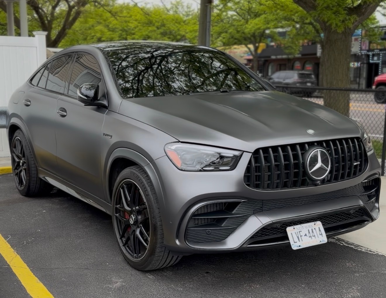 Satin grey Mercedes-AMG GLE 63 Coupe with black wheels